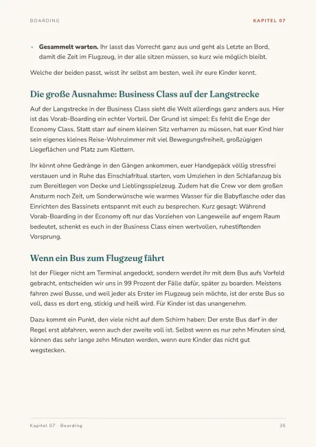 Beispielseite aus dem Guide: Kapitel über das Boarding